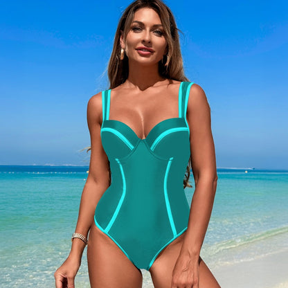 Slimming Stripe One Piece Swimsuit