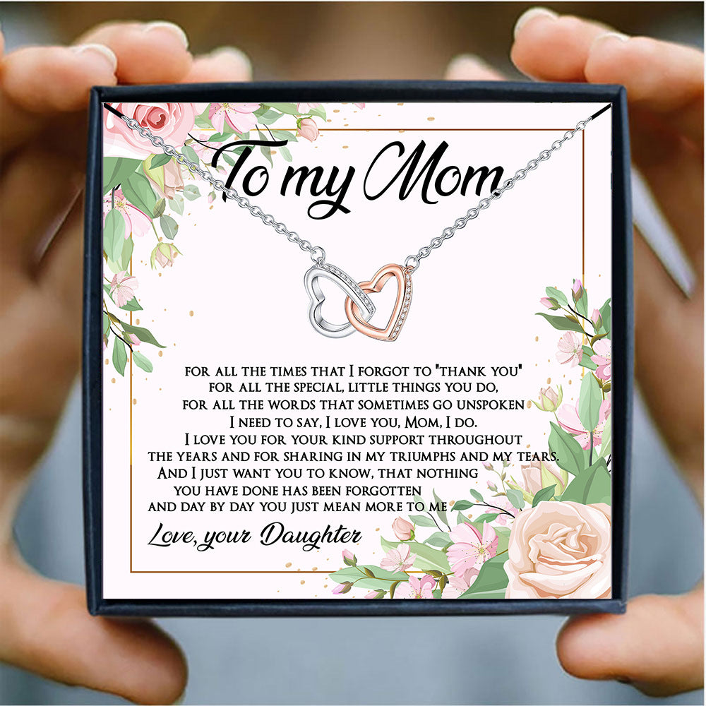 Double Heart Necklace Mother's Day with Gift Box