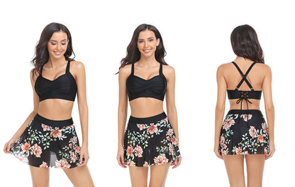 Mesh skirt two-piece swimsuit