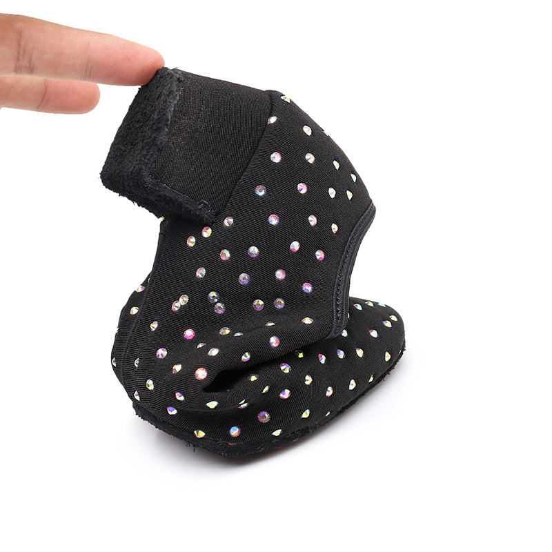 Rhinestone-encrusted women's Latin dance shoes
