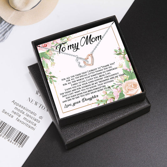 Double Heart Necklace Mother's Day with Gift Box