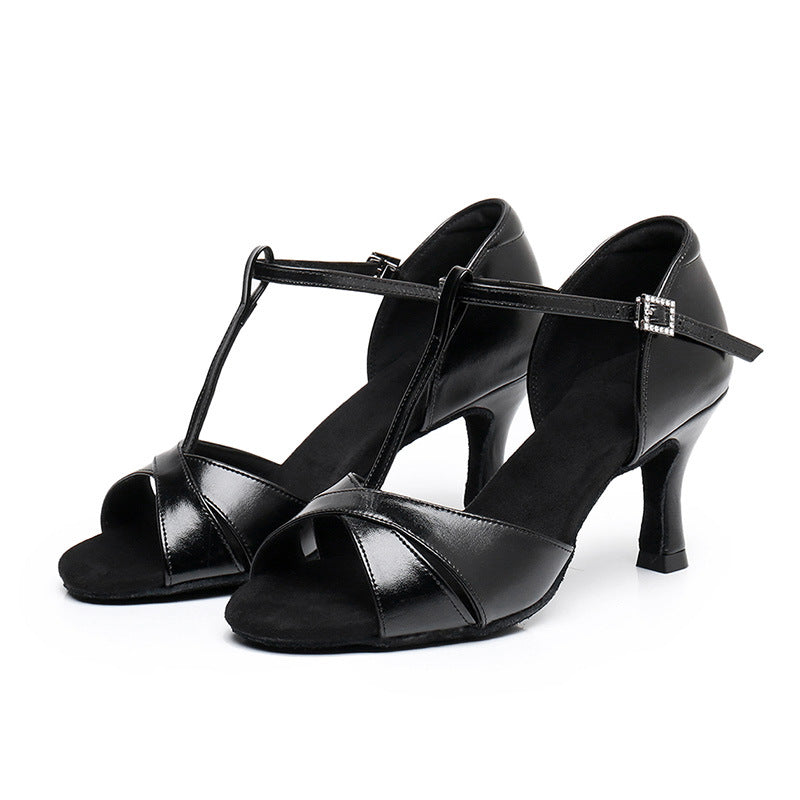 PU Leather Women's High-heeled Latin Dance Shoes