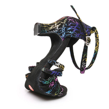 Colorful High-Heeled Latin Dance Shoes