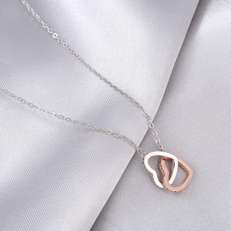 Double Heart Necklace Mother's Day with Gift Box