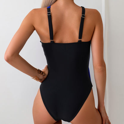 Contrast Color one-piece Swimsuit