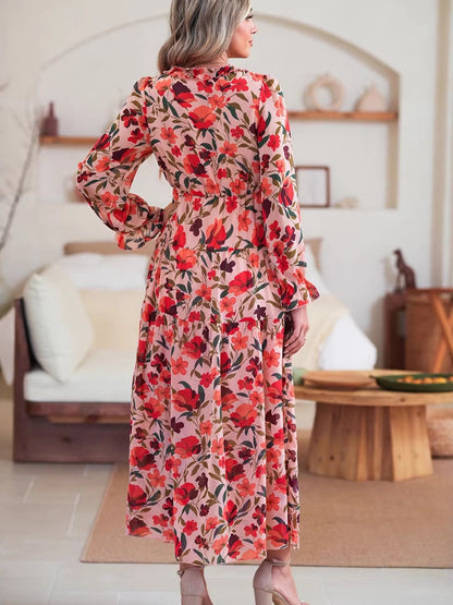 Wild Lotus Ruffle Tiered Maxi Dress