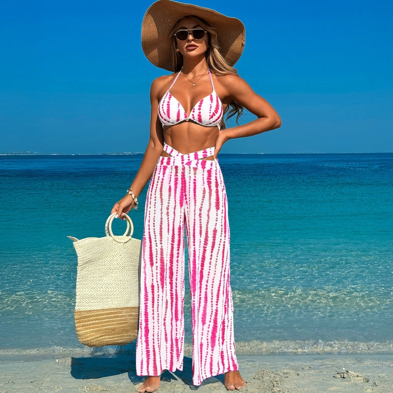Two tone Bikini and Pants Set