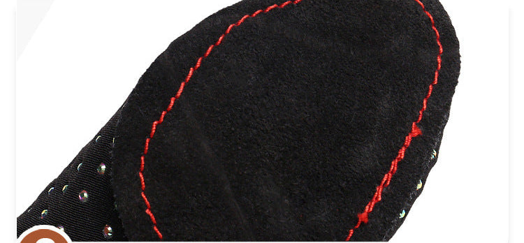 Rhinestone-encrusted women's Latin dance shoes