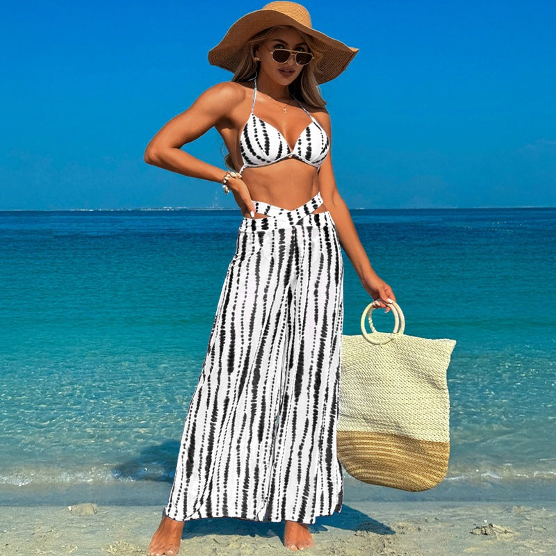 Two tone Bikini and Pants Set