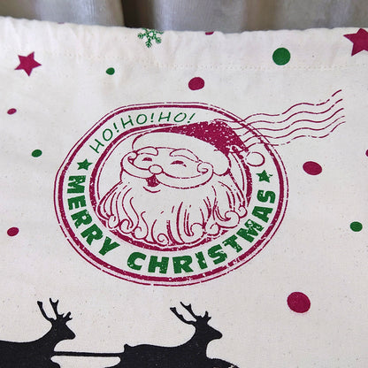 Christmas canvas gift bag double drawstring