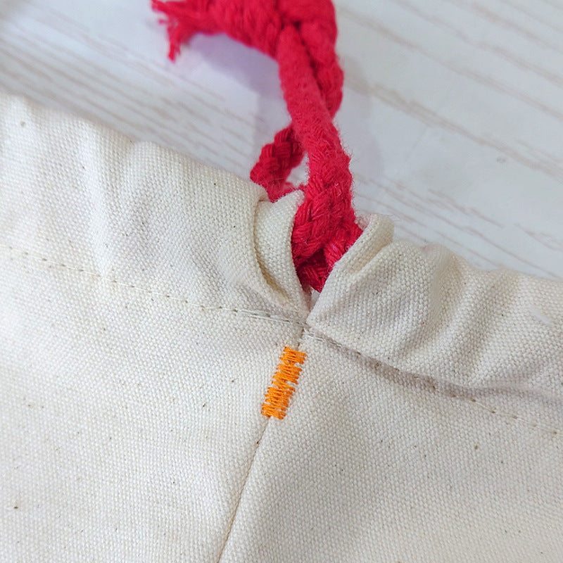 Christmas canvas gift bag double drawstring