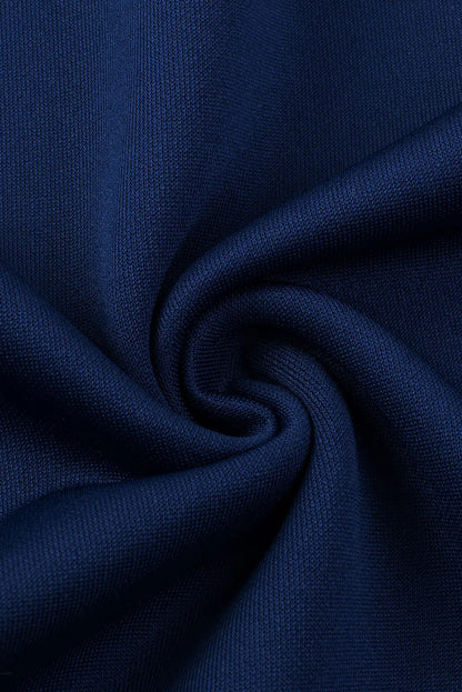 Blue Notched Neck Smocked Back Wide Leg Sleeveless Jumpsuit