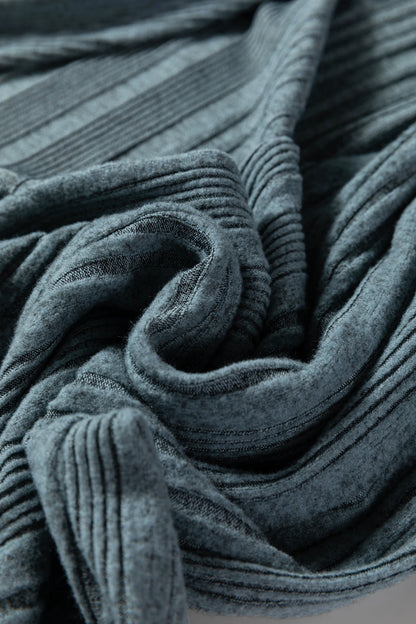 Ribbed Open Front Knitted Top with Pockets