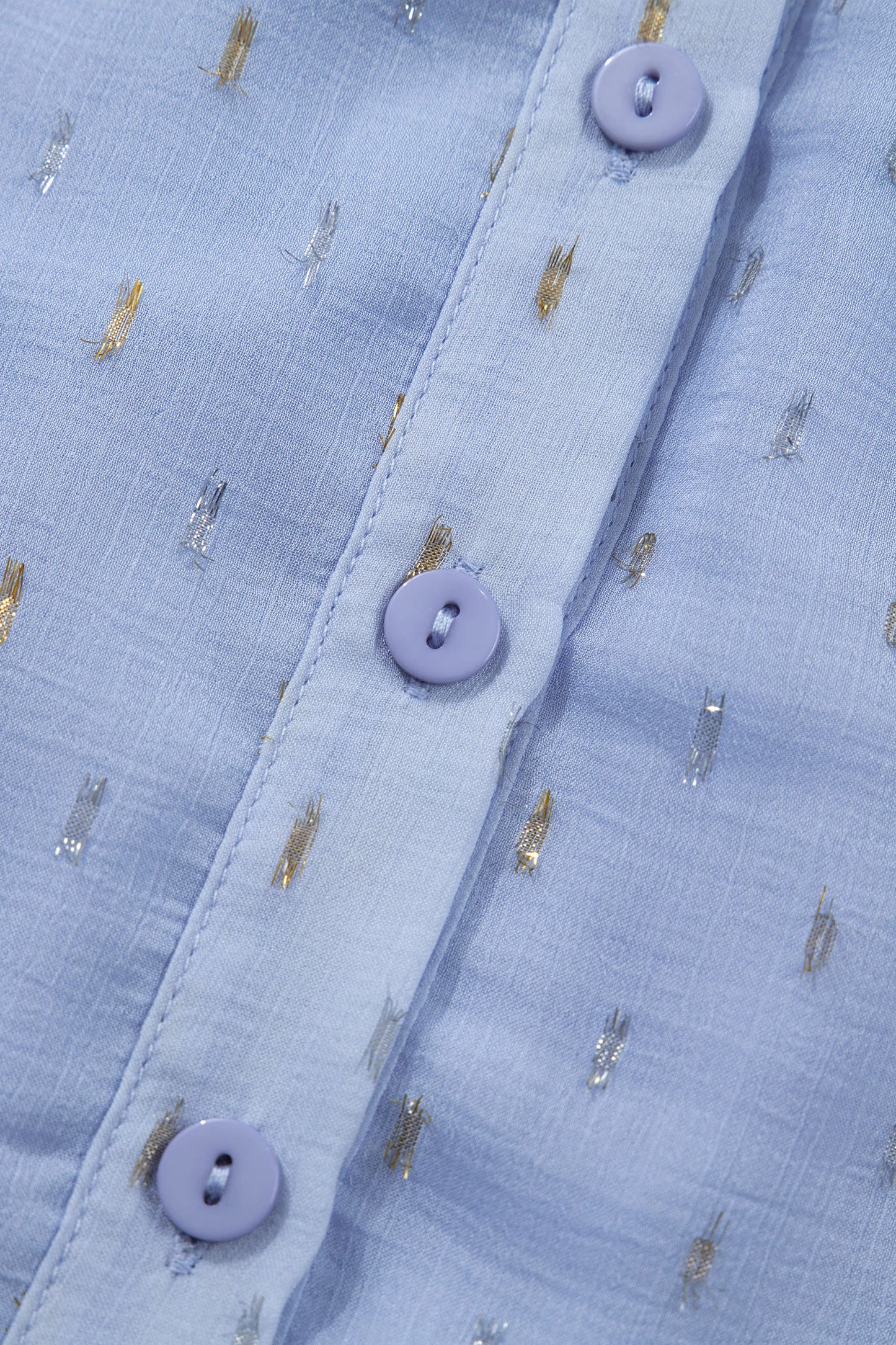 Dusk Blue Metallic Jacquard Short Sleeve Shirt