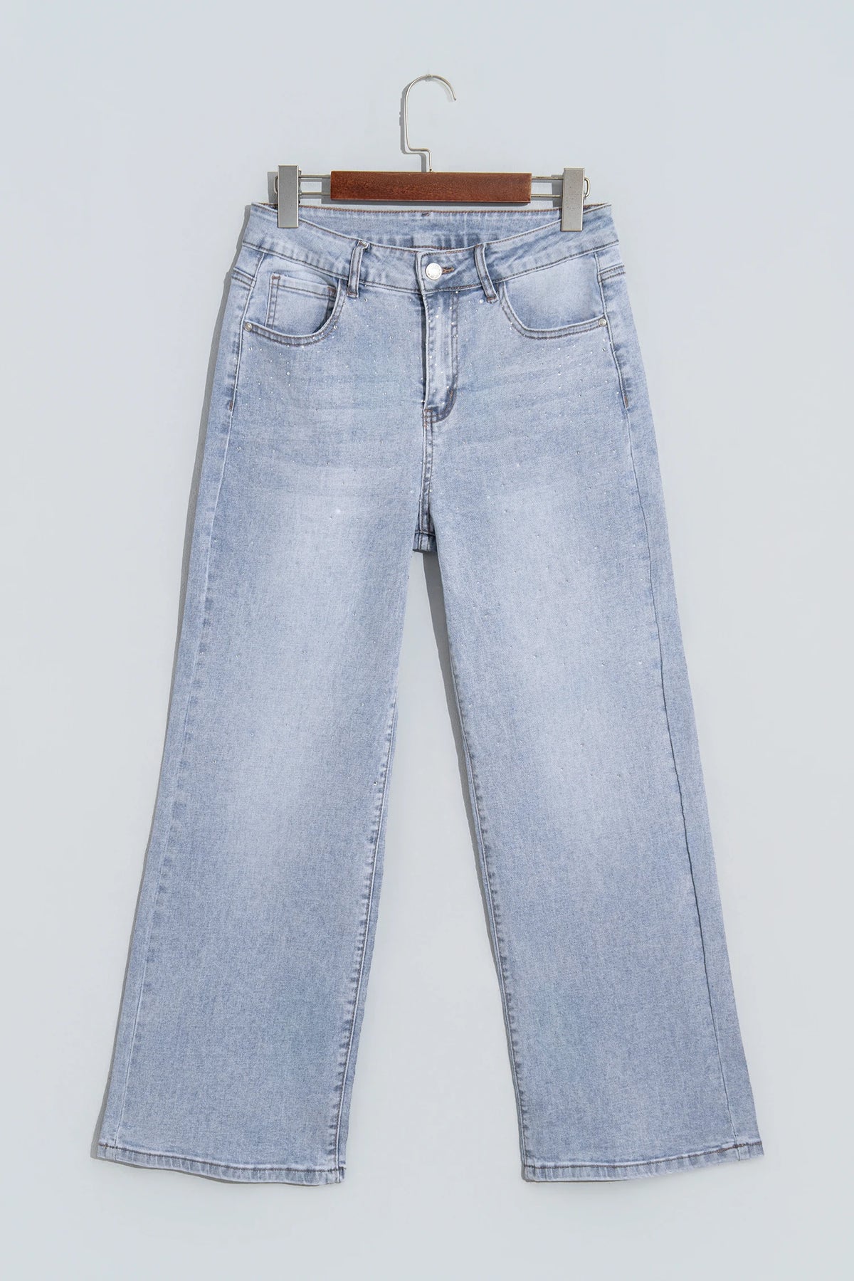 Beau Blue Sparkle Detail Western Casual Shift Jeans
