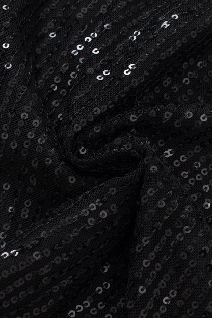 Black Sequin Wide Leg Pants