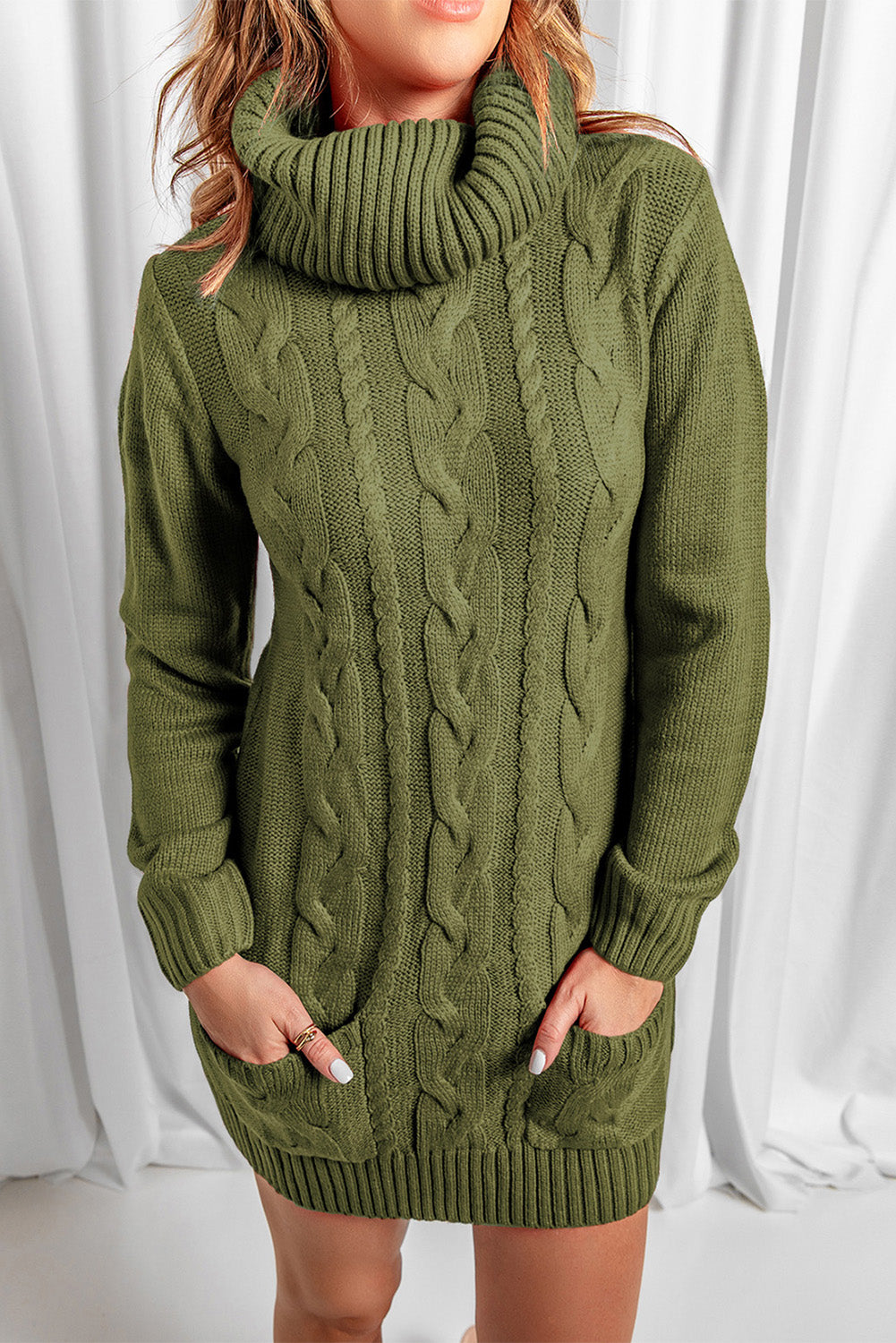 Olive cowl neck sweater 2025