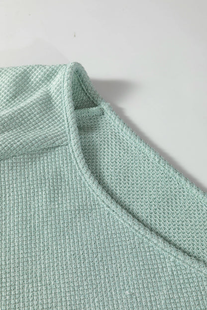 Moonlight Jade Textured Raglan Sleeve Knit Loose Top