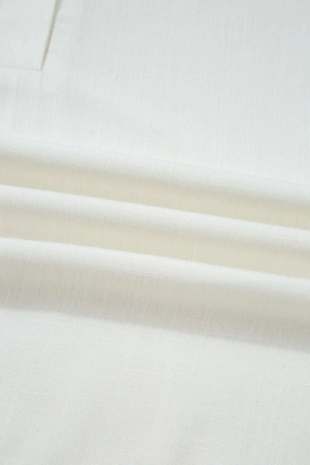 White Ruffle Elastic Cuffs Puffy Long Sleeve Button Down Shirt