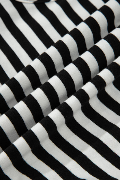 Stripe U Neck Sleeveless Loose Fit Mini Dress