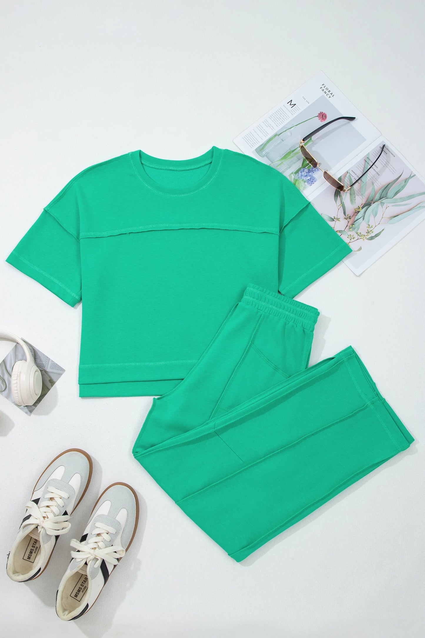 Drop Shoulder Boxy Tee and Barrel Pants Set