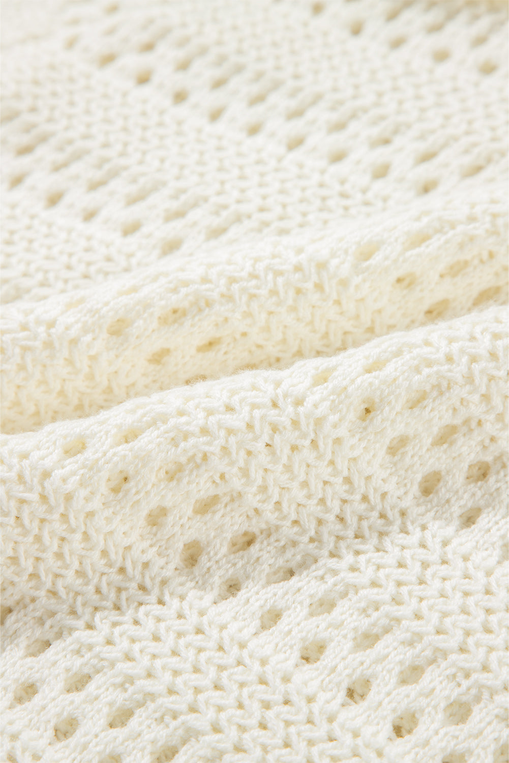 Pointelle Knit Raglan Sleeve Hooded Sweater