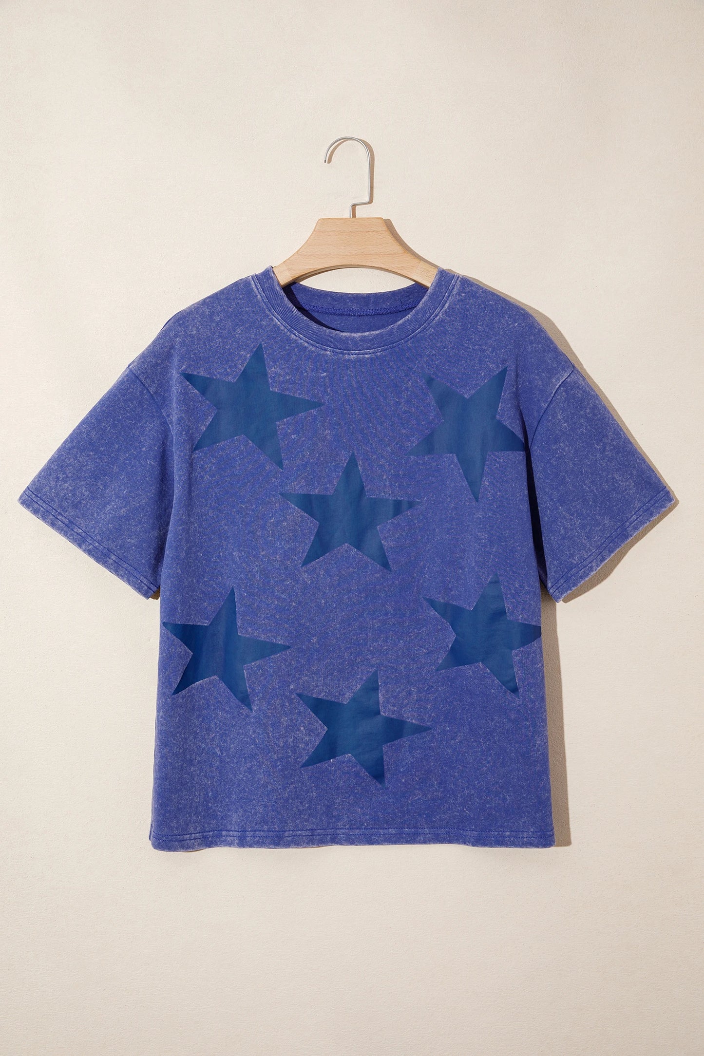 Star Printed Mineral Wash T Shirt