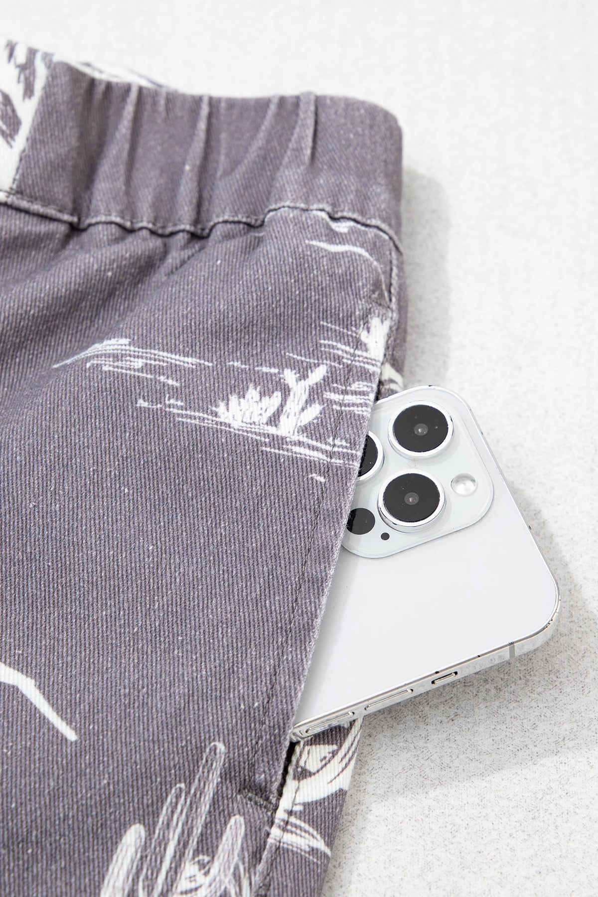Gray Wild West Riding Vintage Printed Shift Jeans