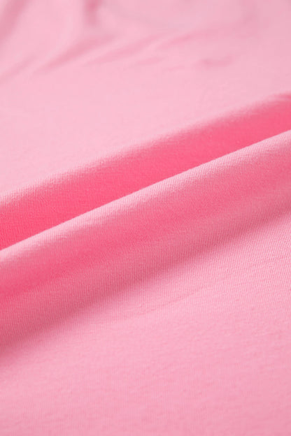 Bonbon Solid Color V Neck Short Puff Sleeve Blouse