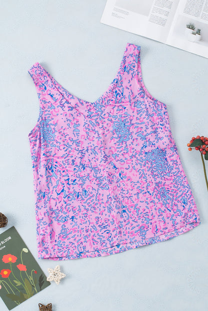 Purple Leopard Print Sleeveless Top