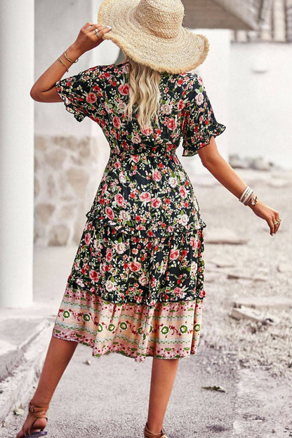 Women's Summer Beach V-Neck Floral Dress