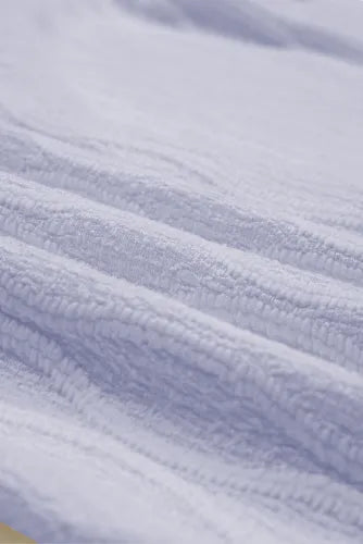 Lilac Solid Color Textured Notched Neck Puff Sleeve Blouse