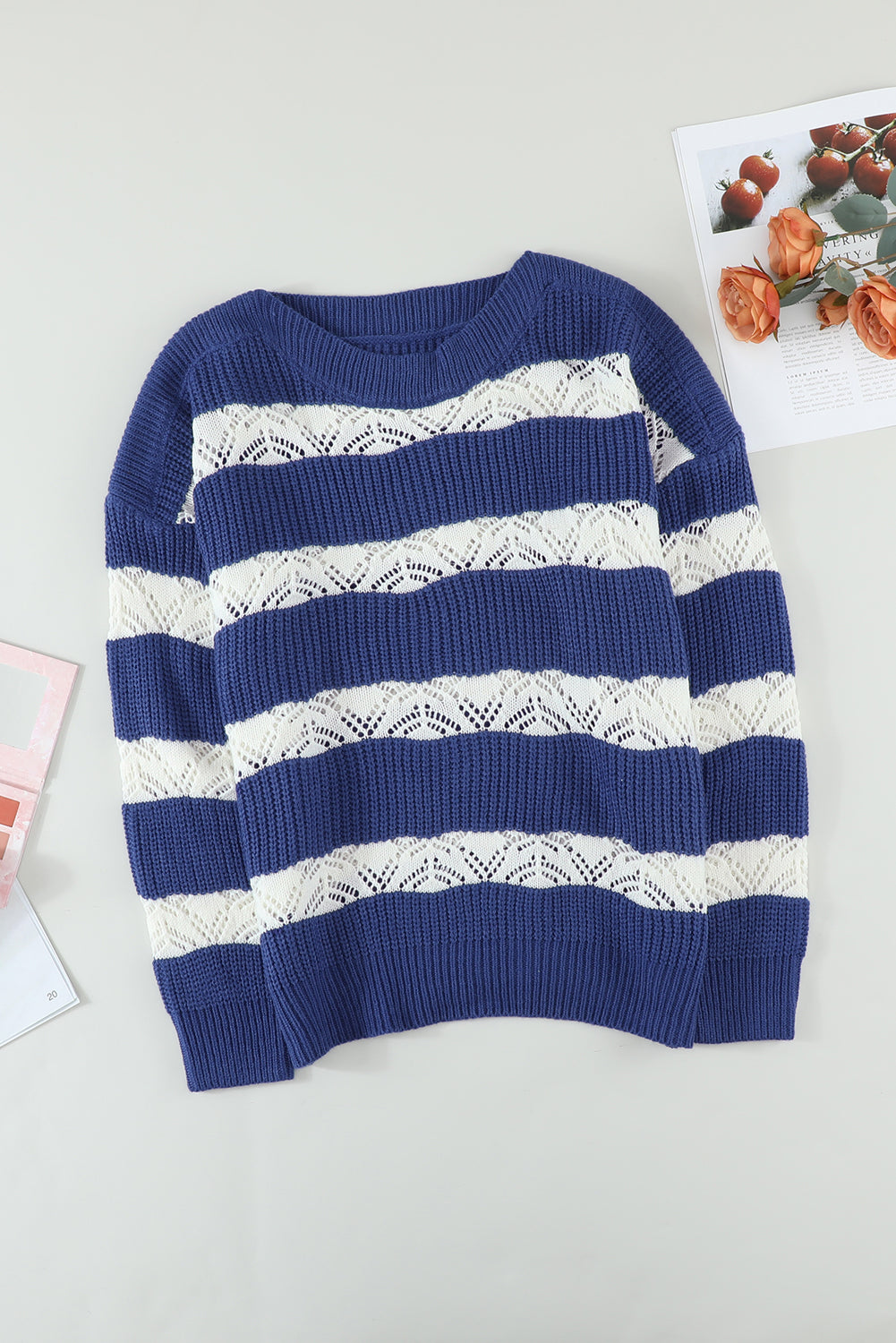 Striped Colorblock Knit Sweater