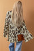 Leopard Print Bell Sleeve Open Front Knitted Cardigan
