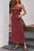 Red Bohemian Bandeau Floral Print Maxi Dress