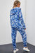 Blue Tie-Dye Drawstring Hoodie and Joggers Pants Loungewear Set