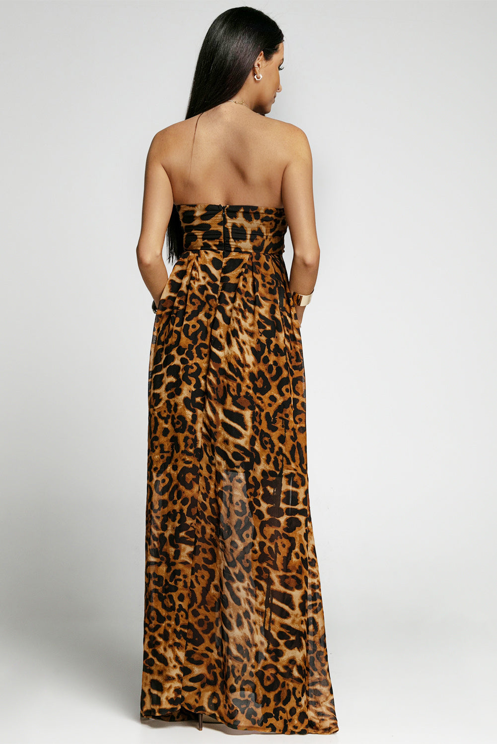 Leopard Bandeau Leopard Print Maxi Dress