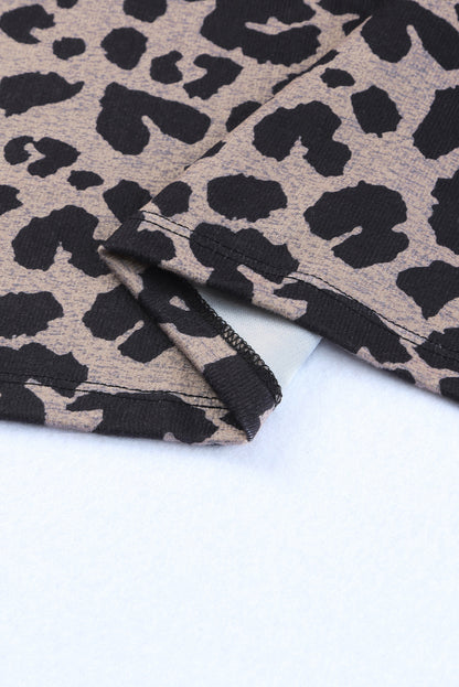 Leopard Print Loose Cape Tunic Top