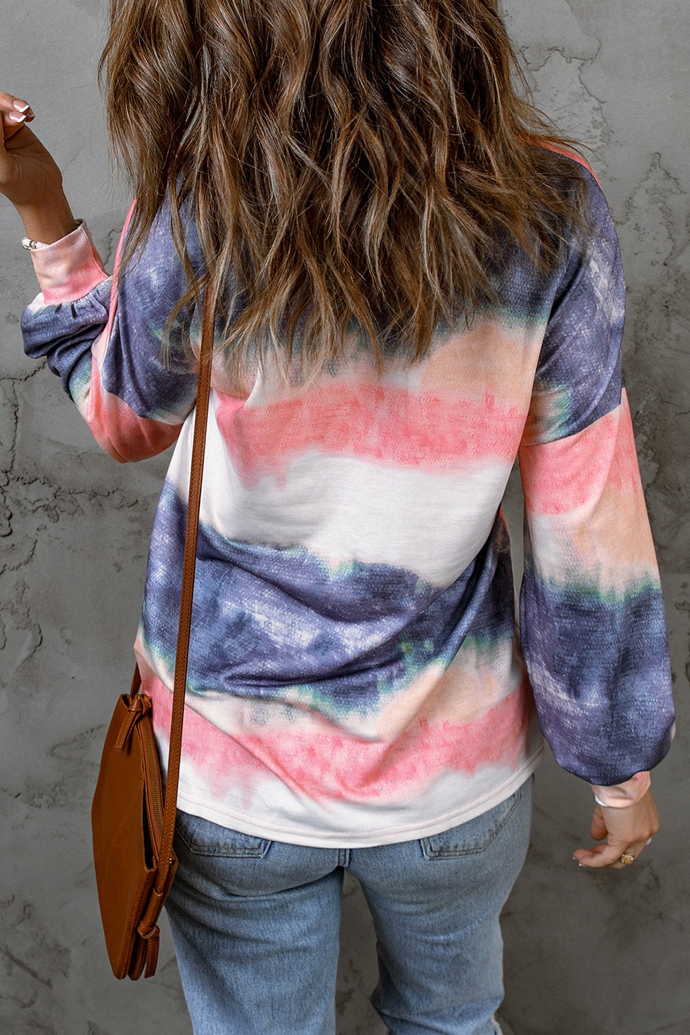 Multicolor Tie-dye Relaxed Knit Long Sleeve Top