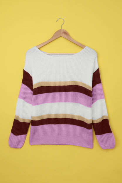 Color-lump Patchwork Sweater