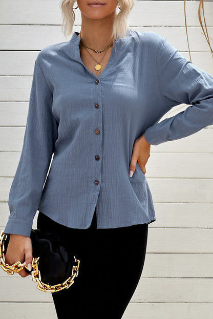 Sky Blue Buttoned Long Sleeve Shirt