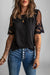 Black Floral Lace Sleeve Patchwork Top