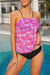 Rose Mesh Petal Print Top Tankini Swimsuit