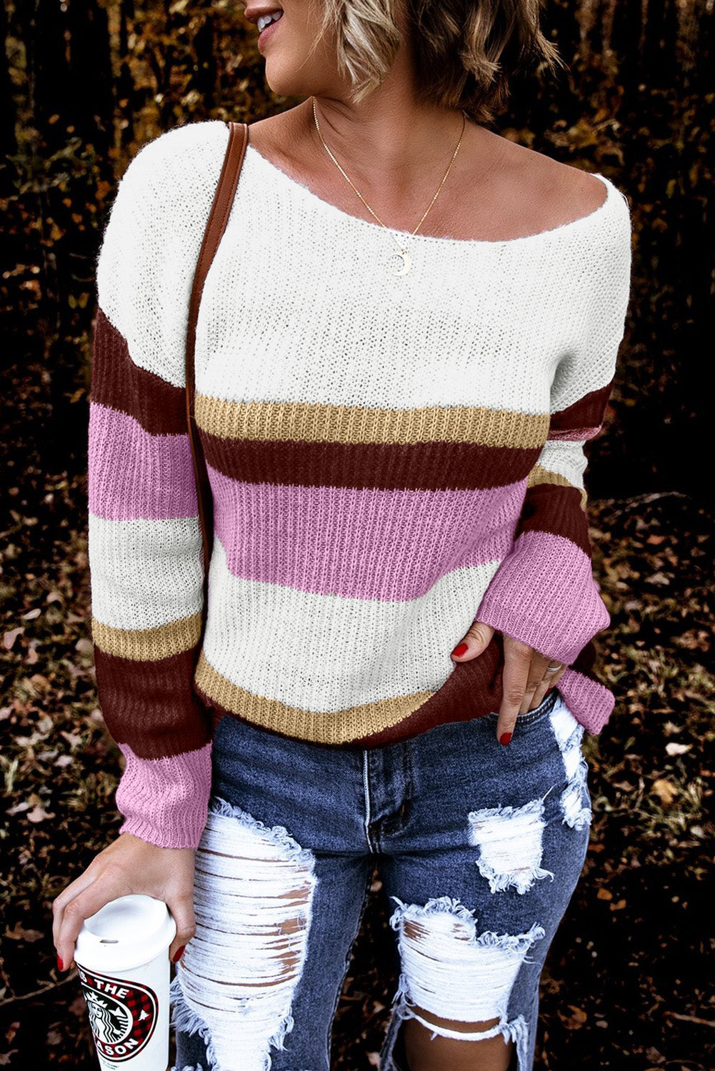 Color-lump Patchwork Sweater